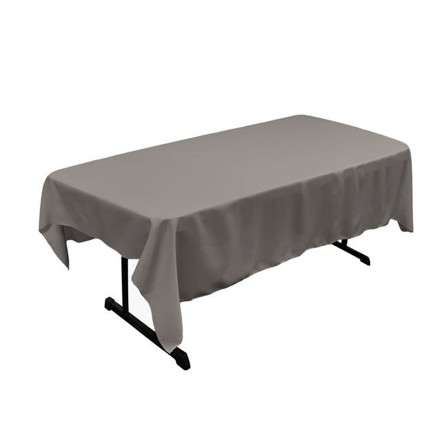 LA Linen TCpop60x90-Gray DarkP12 Polyester Poplin Rectangular Tablecloth, Grey Dark - 60 x 90 in.